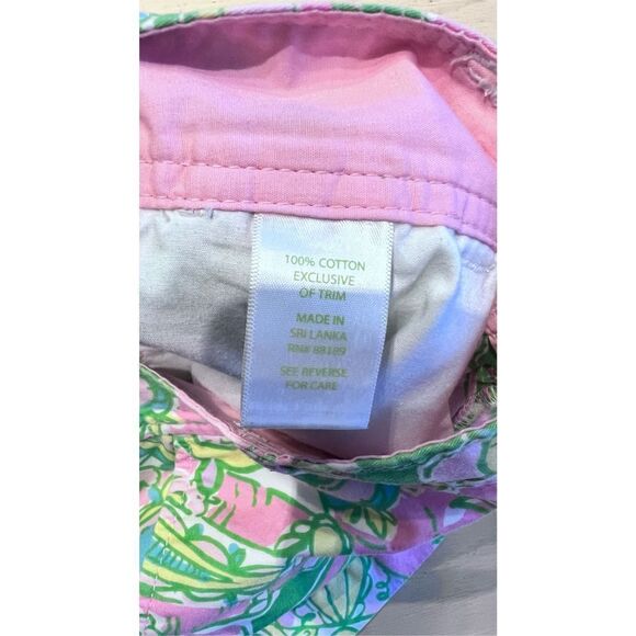 LILLY PULITZER CALLAHAN SHORTS PINK GREEN ELEPHANT CHIN CHIN WOMENS SZ 0 - Picture 9 of 9